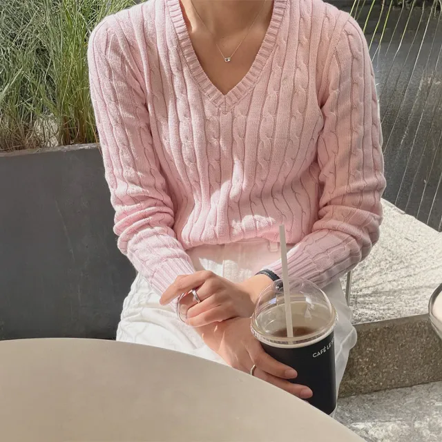 Casual Solid Color Base Sweater Woolen Women Pink - Shop at LoveMi
