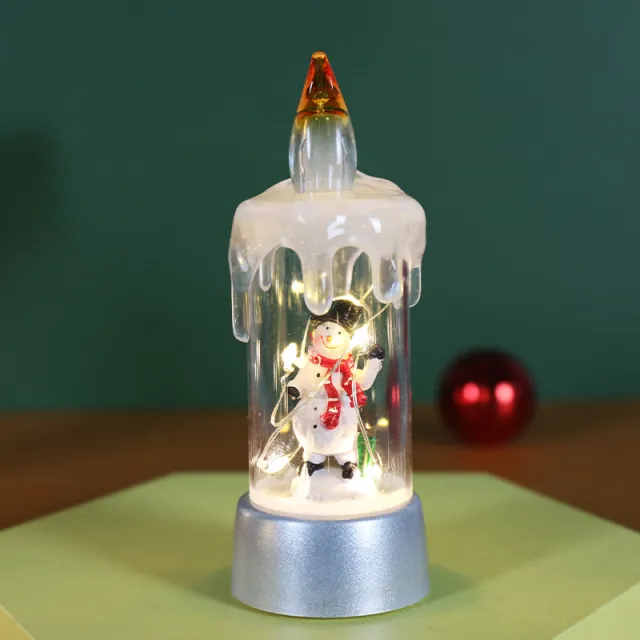 Christmas Decorations Candle Light Desktop Ornaments Copper Wire Snowman - Shop at LoveMi