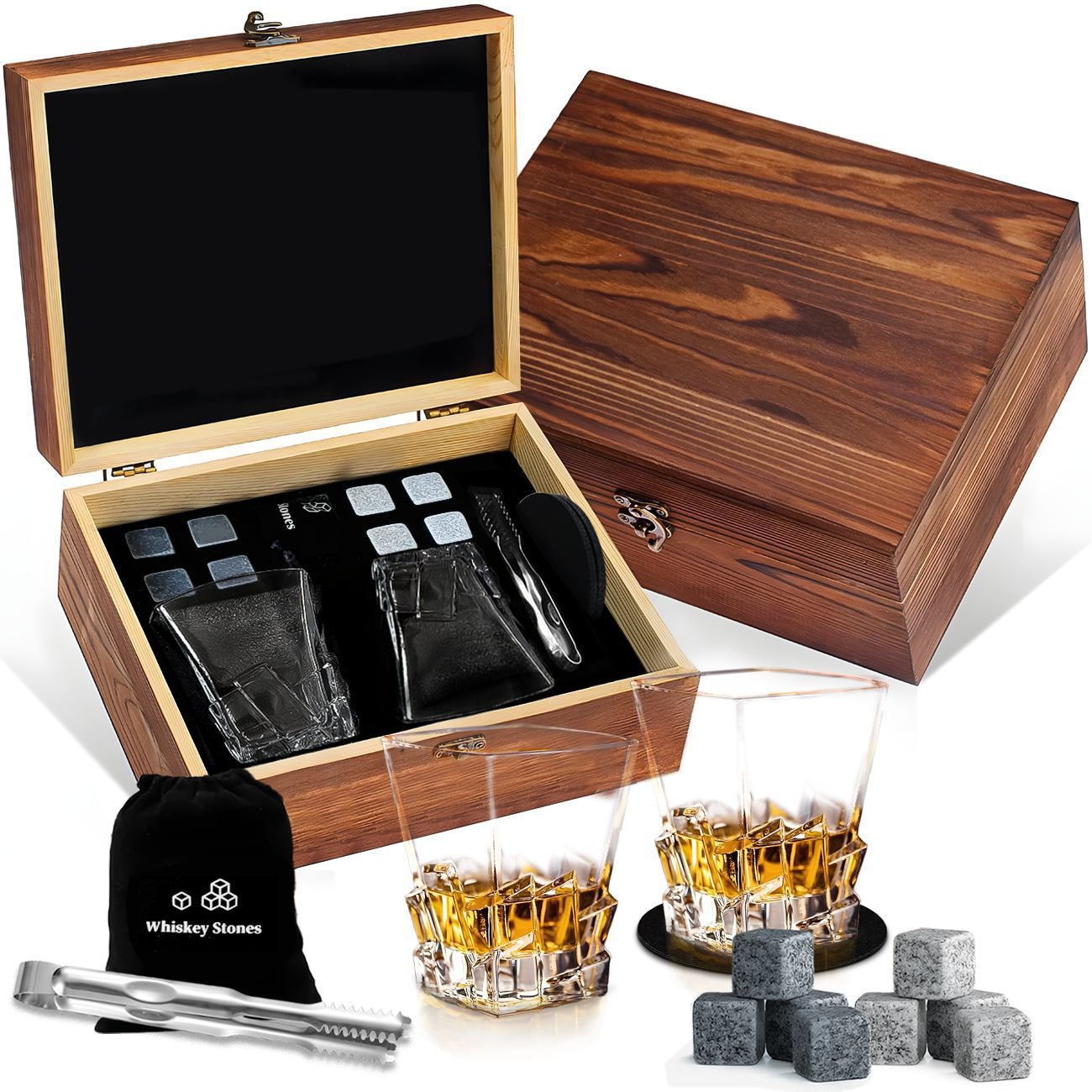2Cup 8Stone Gift Box Granite Ice Stone Set