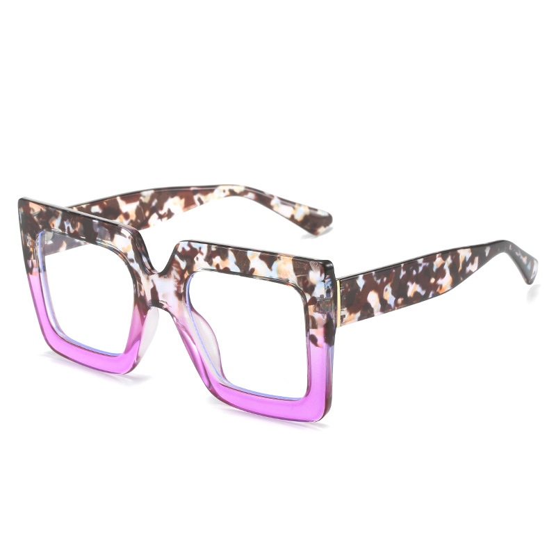 Ladies’ Fashionable Thick Square Simple Large Frame Glasses
