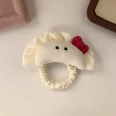 Cute Bowknot Plush Big Dumplings Grip Personality Barrettes Hair Accessories - Dumpling Hair Ring - View 1