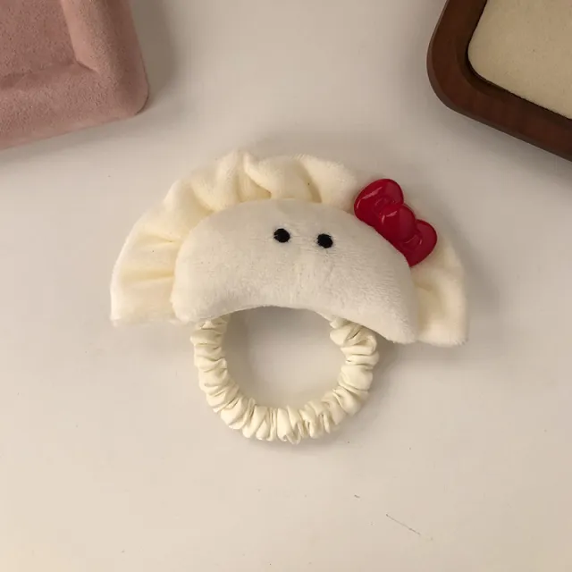 Cute Bowknot Plush Big Dumplings Grip Personality Barrettes Hair Accessories Dumpling Hair Ring - Shop at LoveMi
