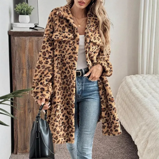 Double sided Plush Casual Cardigan Long Coat For Women Brown - Shop at LoveMi