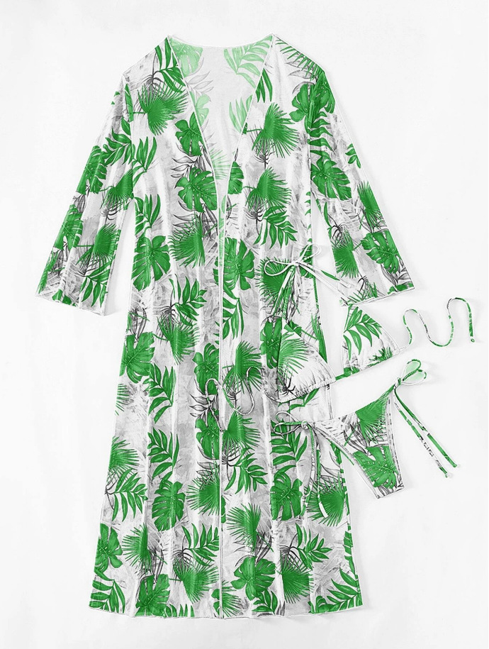 Блузка с длинными рукавами и полосками бикини