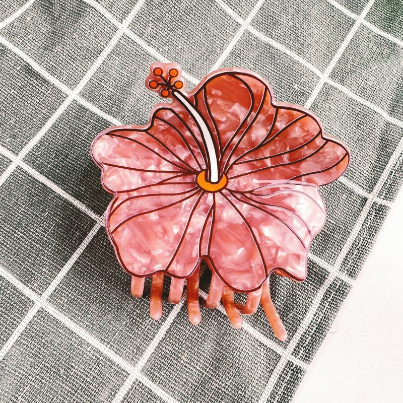 Womens Fashionable Acetate Hair Clip With Heart And Floral Design — foto 9