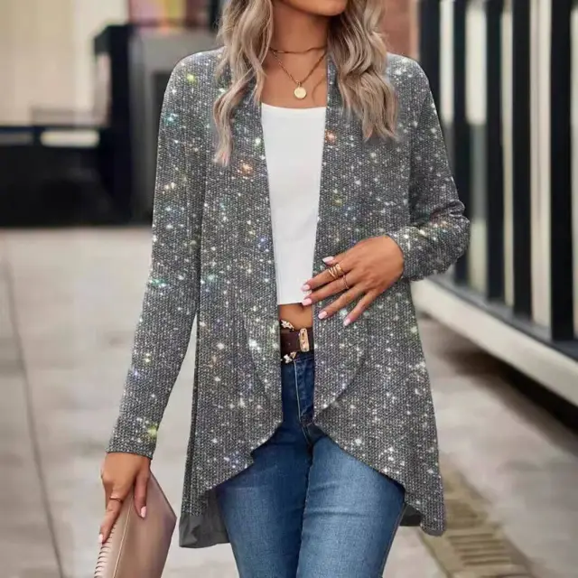 Bronzing Coat Stage Shiny Small Coat Fashion Silver Gray - Shop at LoveMi