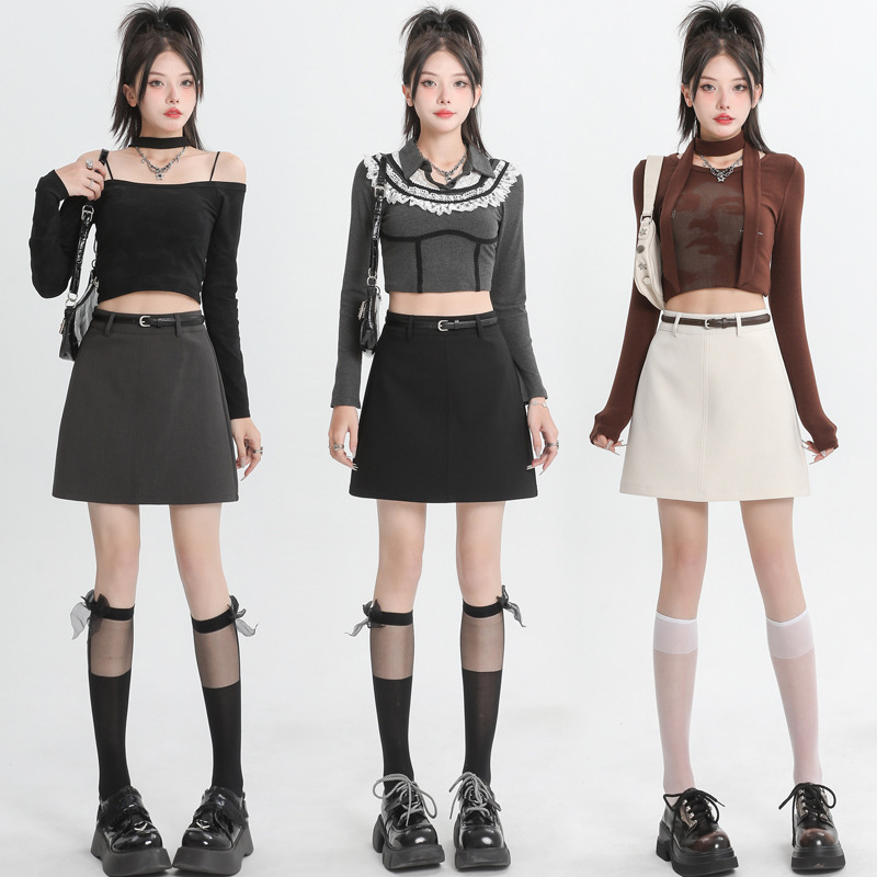 Springsummer Womens Skirt A-line Design Solid ColorFashionable