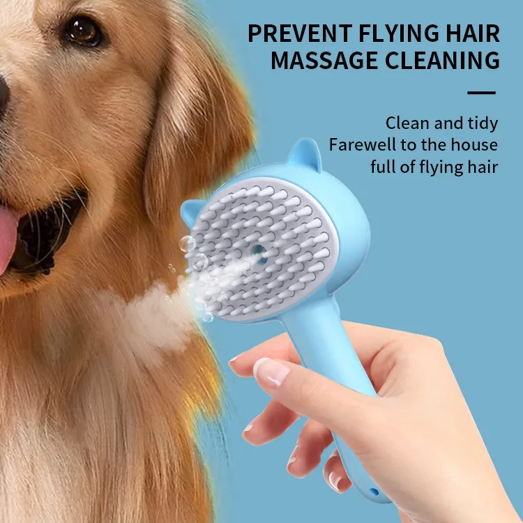 Hair Cleaning Brush With Mist Multifunctional Cat Grooming Brush Rechargeable Self Cleaning Slicker Brush For Pets Dogs & Catsb Pet Products – image 9