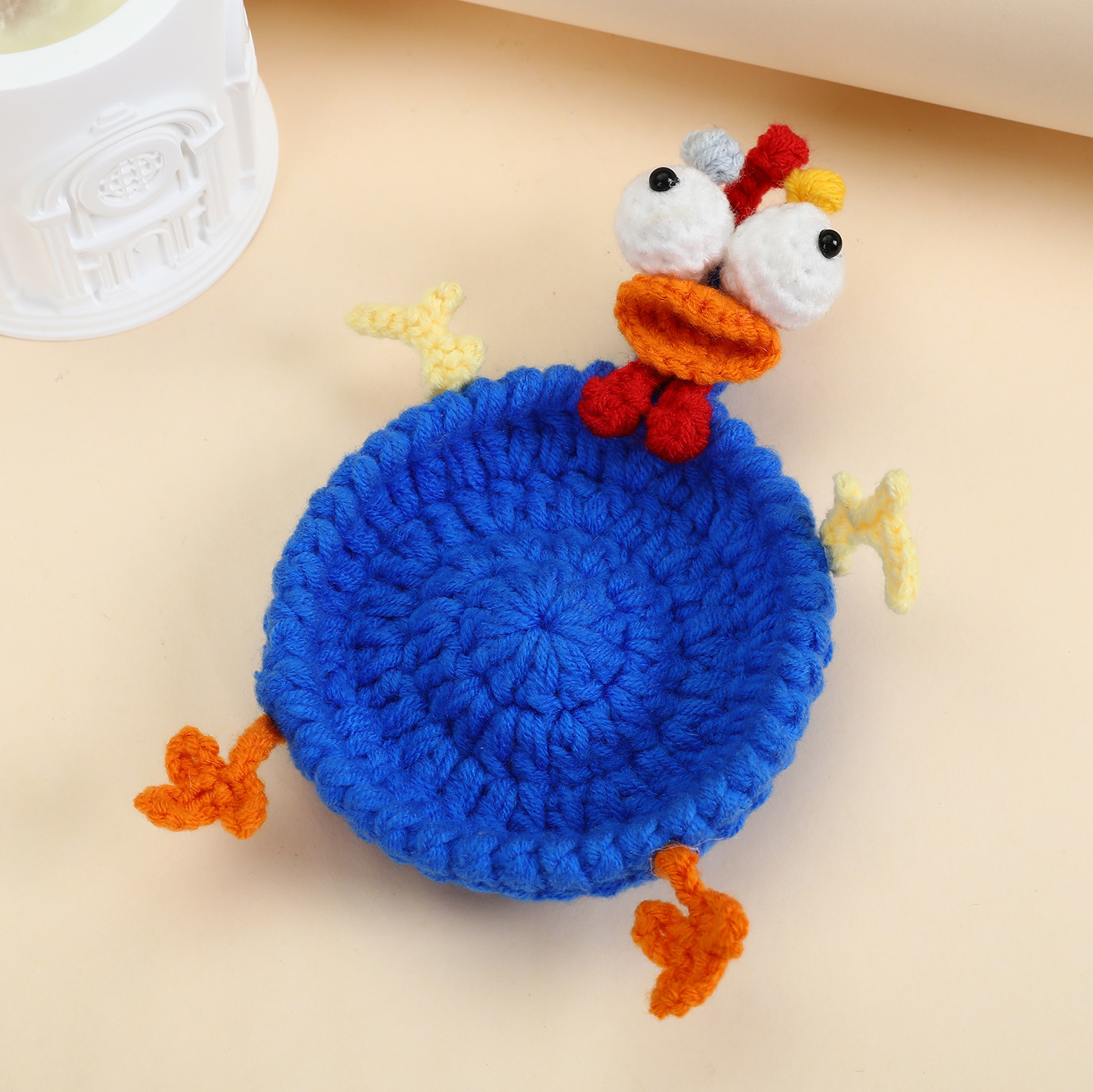 Hand Knitted Wool Tea Coaster - Heat Resistant Non Slip Drink Mat for Home Kitchen Table Decor 4