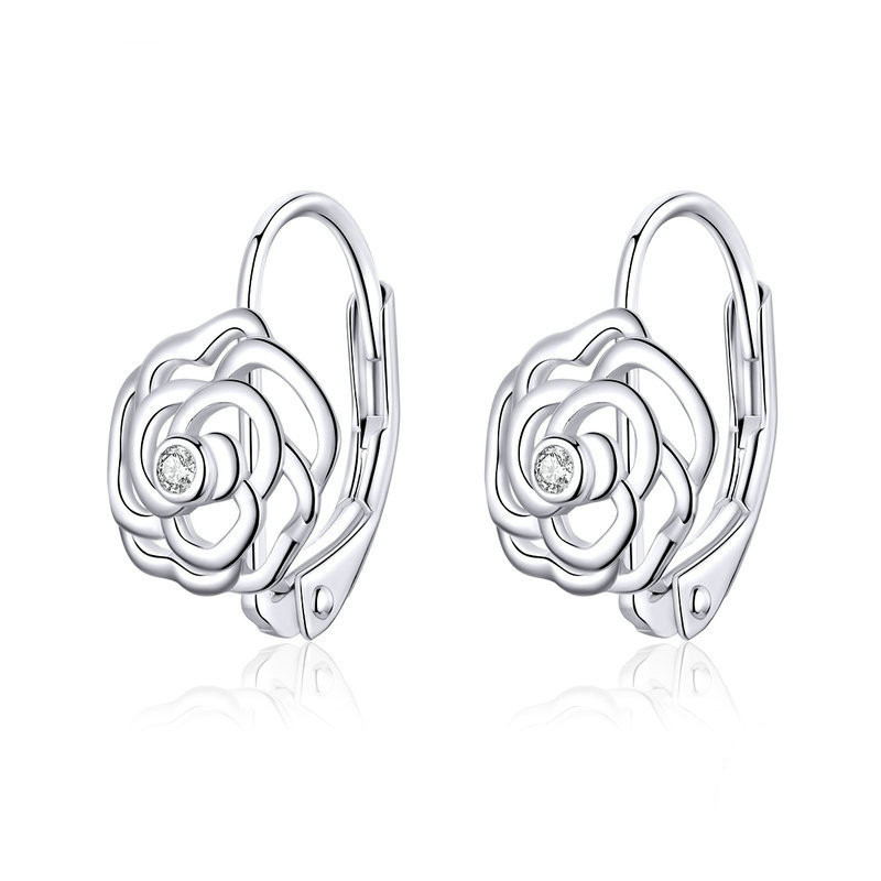 Rose Silver Earrings Women's Fashion Personality