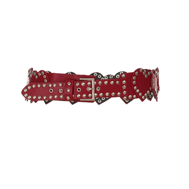 European And American Retro Fashion Elastic Elastic Waist Tight Decoration Red - Shop at LoveMi