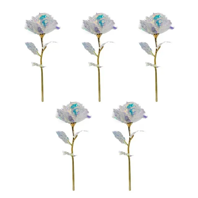Colorful White Roses Artificial Flower Gift 5 Colorful Roses In A Pack - Shop at LoveMi