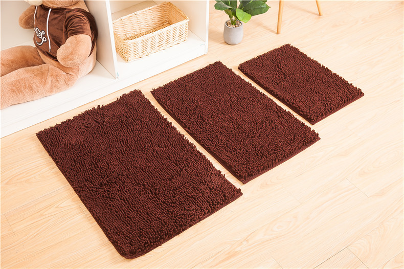 Title 7, Chenille Solid Color Bathroom Non-slip Mat