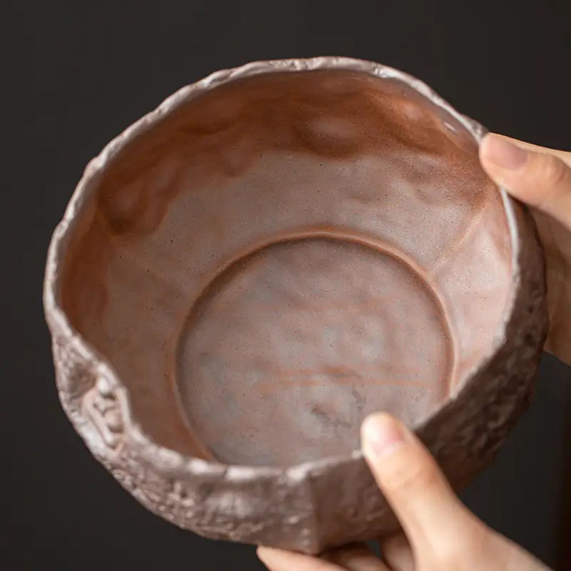 Stoneware Old Rock Clay Dunhuang Tea Basin Hand Made Retro Stoneware Tea Cup
