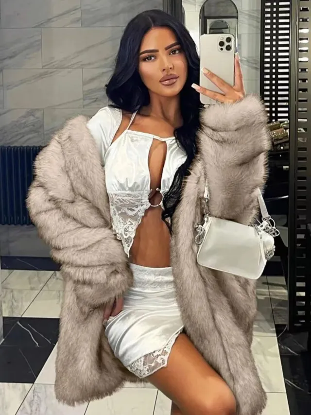 European And American Autumn And Winter Women's Fur Collar Artificial Fur Faux Fur Coat - Shop at LoveMi
