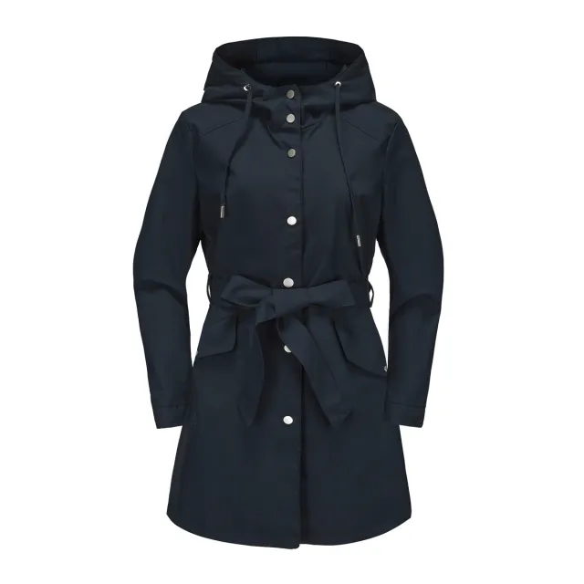 Spring And Autumn New Hooded Waterproof Coat Containing Belt Thin Dark Blue - Shop at LoveMi