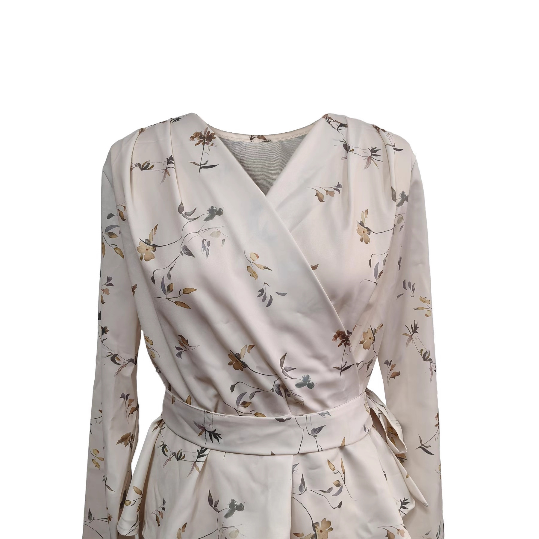 Women's Sexy Soft Long Sleeve V-neck Elegant Dress