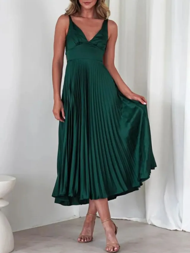 Strap Folding Elegant Sexy Party Dress Green - Shop at LoveMi