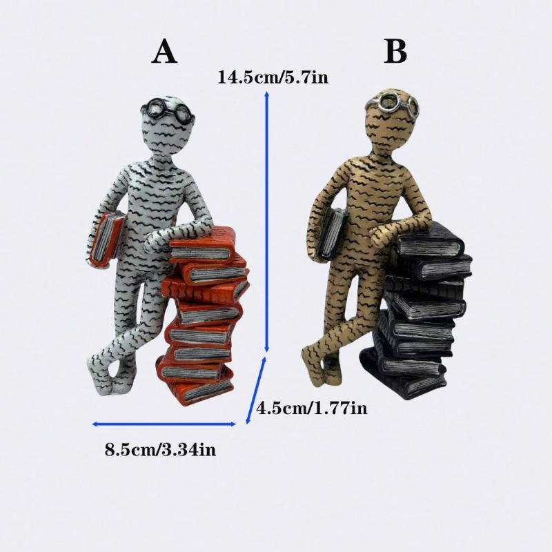 Synthetic resin reader figurine decoration (reader a)