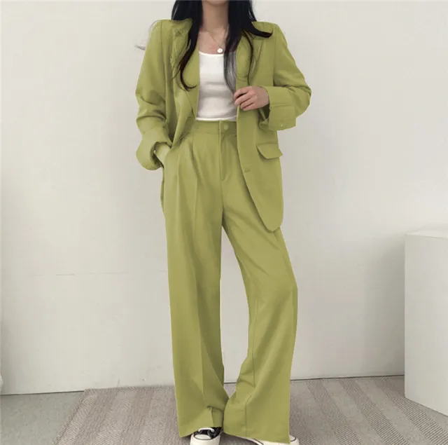 Korean Style Casual Suit Set Women Avocado Set - Shop at LoveMi
