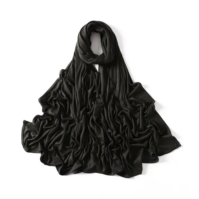 35 Colors Malaysia Pure Color Modal Curling Mercerized Cotton Scarf 2 Army Green - Shop at LoveMi
