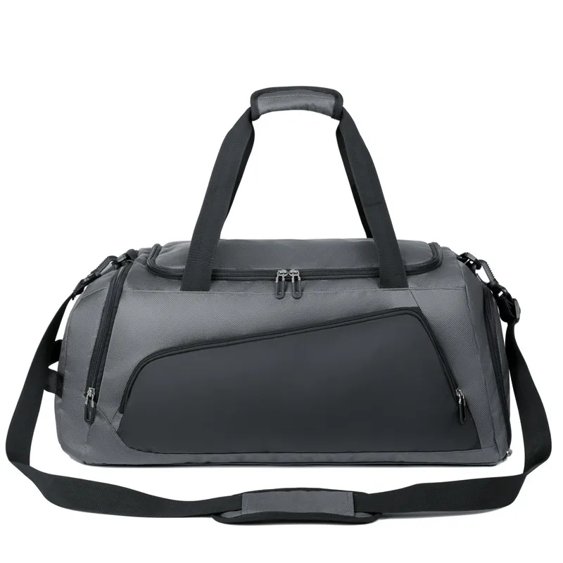 Waterproof Fitness Large Capacity Dry Wet Separation Sports Bag - Gray