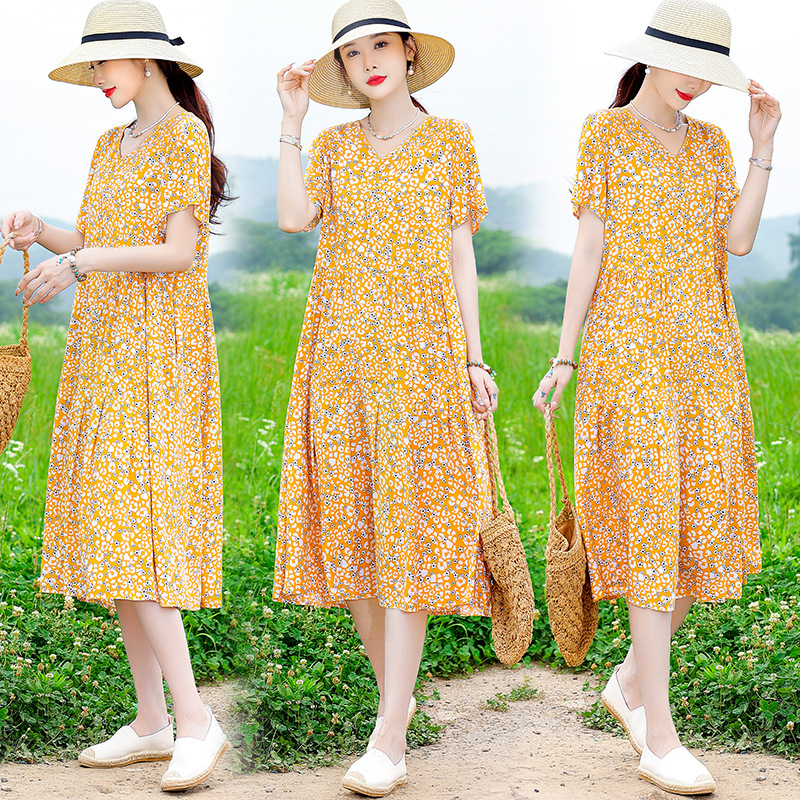 Loose Casual Fashion Long Floral Skirt
