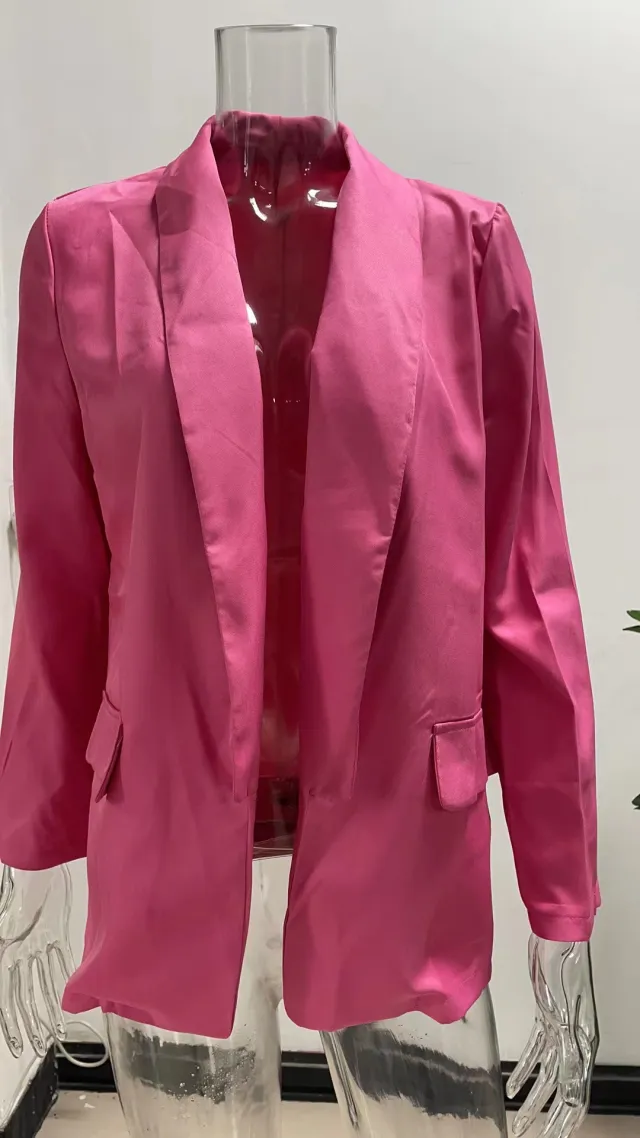 Temperament Professional Slim Fit Small Suit Jacket Hot Pink - Shop at LoveMi