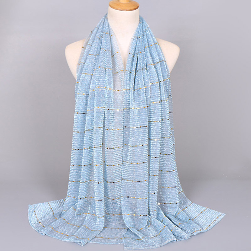 New Women's Lamp Wick Silk Sequined Scarf