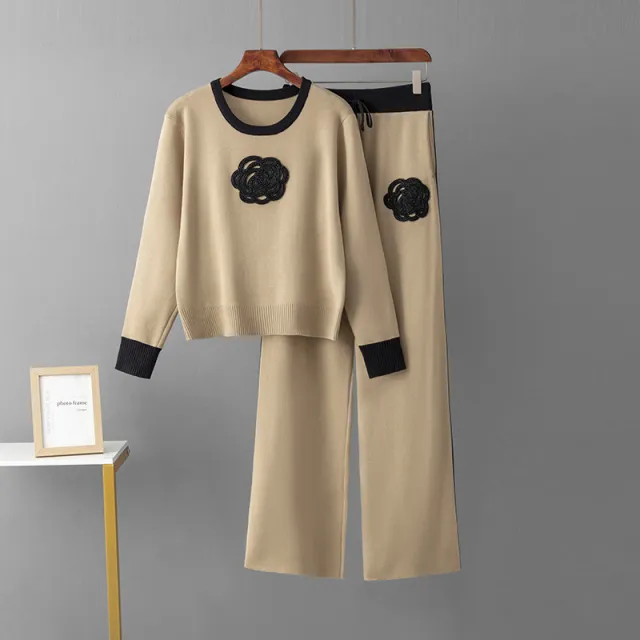 European And American Fashion Suit Women's Spring And Autumn Loose And Irregular Knitting Khaki - Shop at LoveMi
