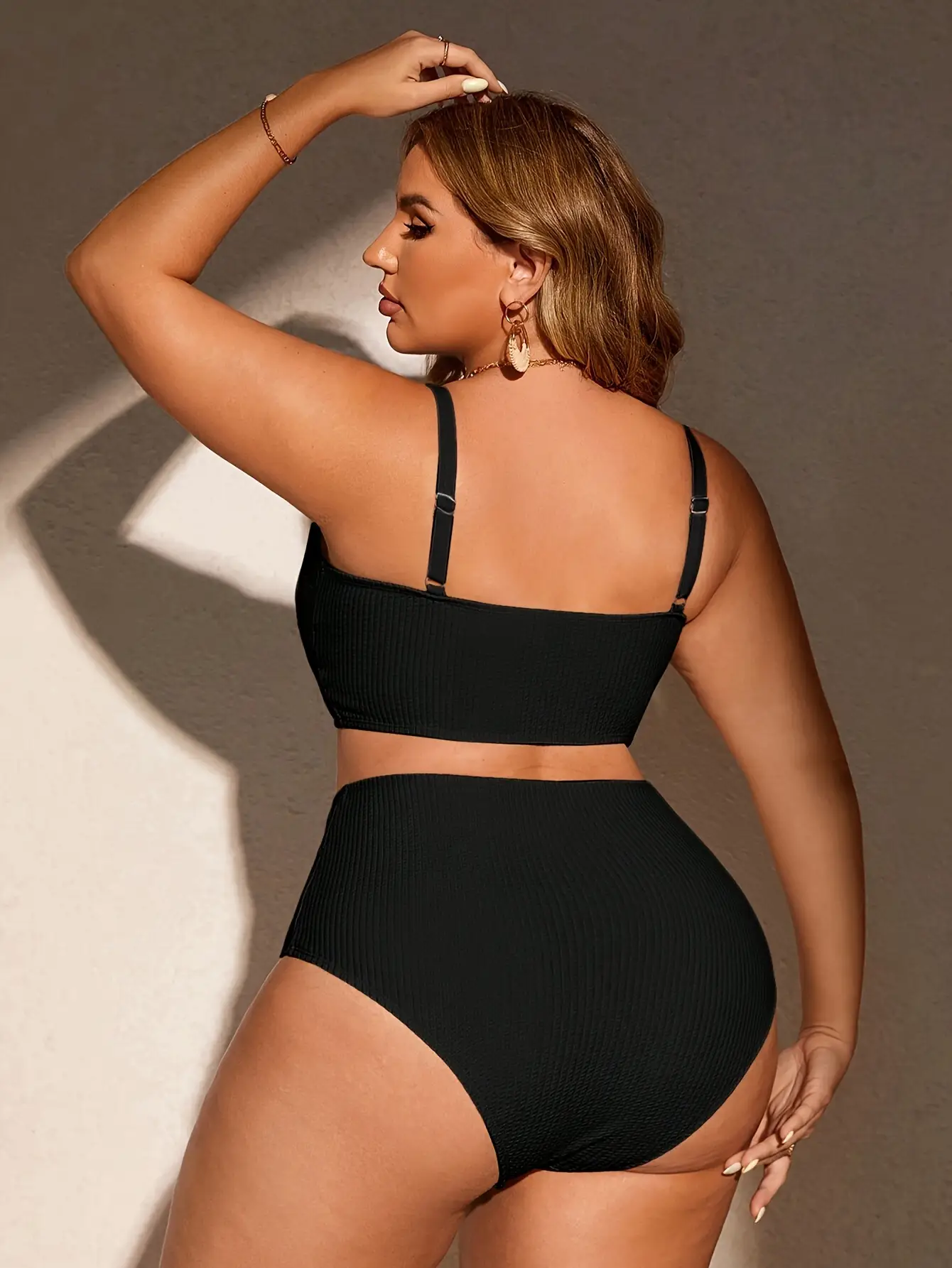 Women's Black Two-piece Large Bikini Sexy