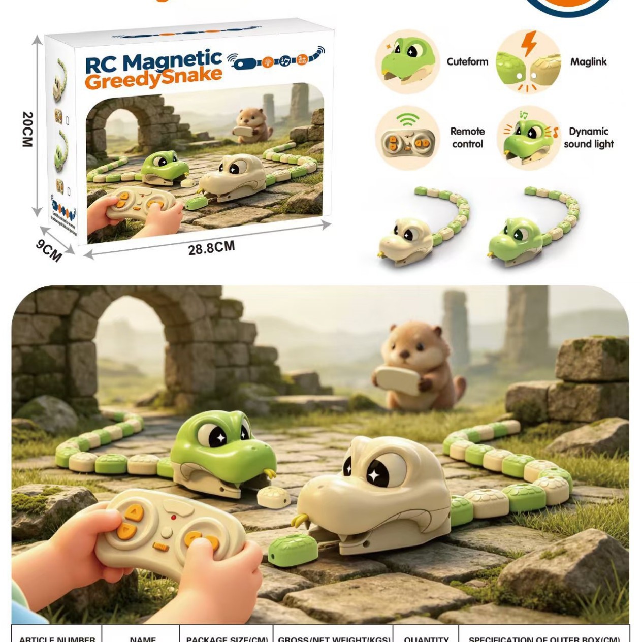 Electric Remote-control Magnetic Snake Toy