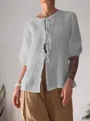 Gray Shirt Khaki Pants