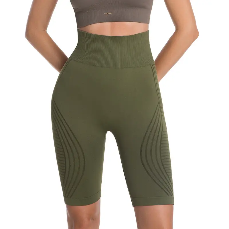 Seamless Butt-lifting Fitness Pants With Tummy-control And Capri-length Yoga Pants