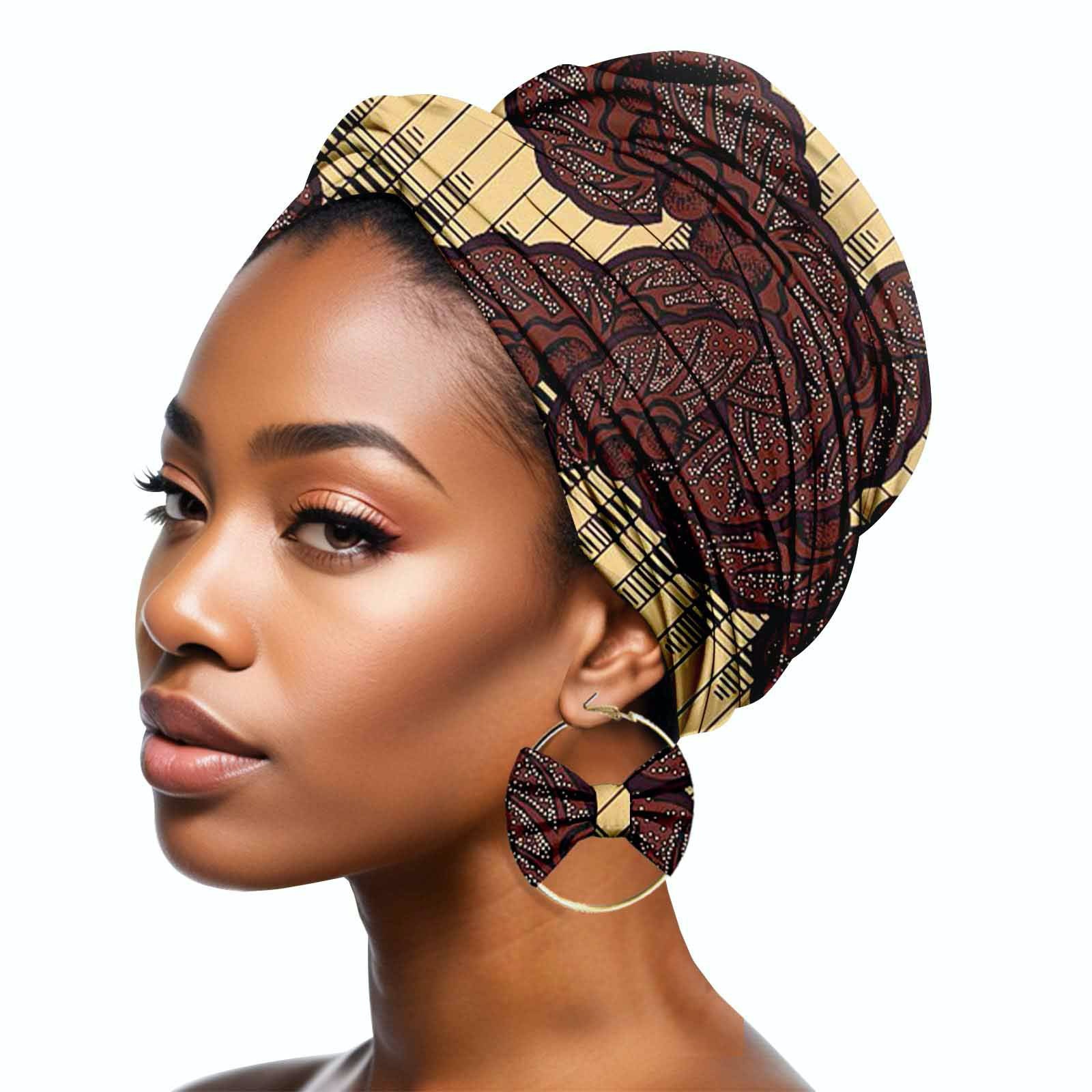 Duplex Printing Batik Headscarf Earrings A761 Hair Band Mask - Shop at LoveMi