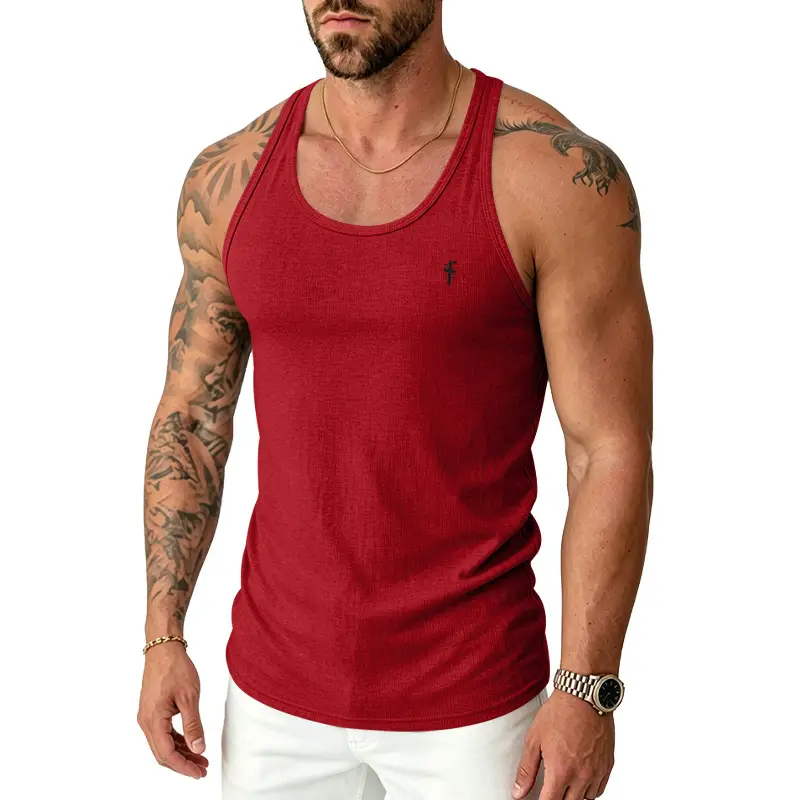 Quick-drying Retro Muscle Print Fitness Tank Top