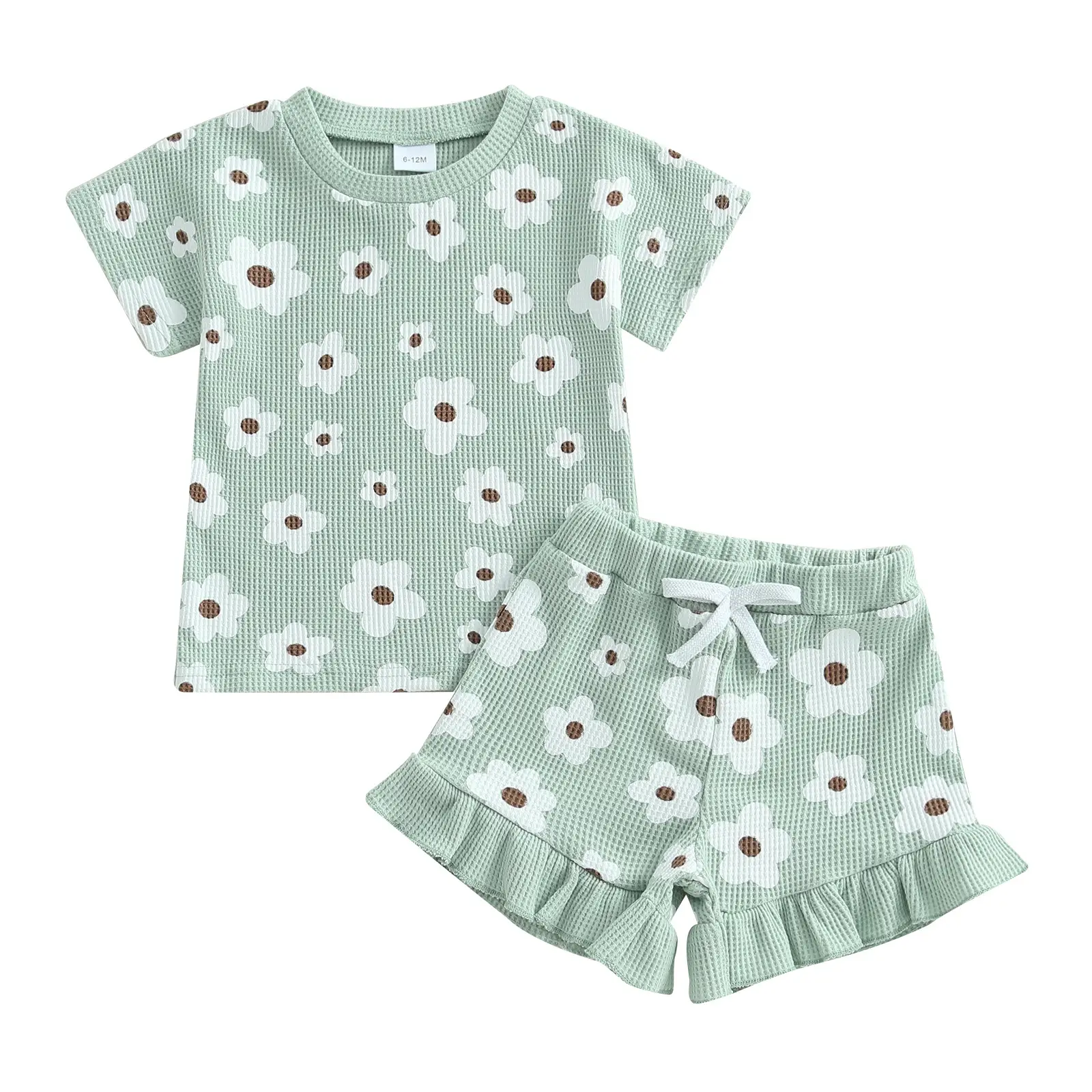 Printed Round Neck Short Sleeve Shorts Suit