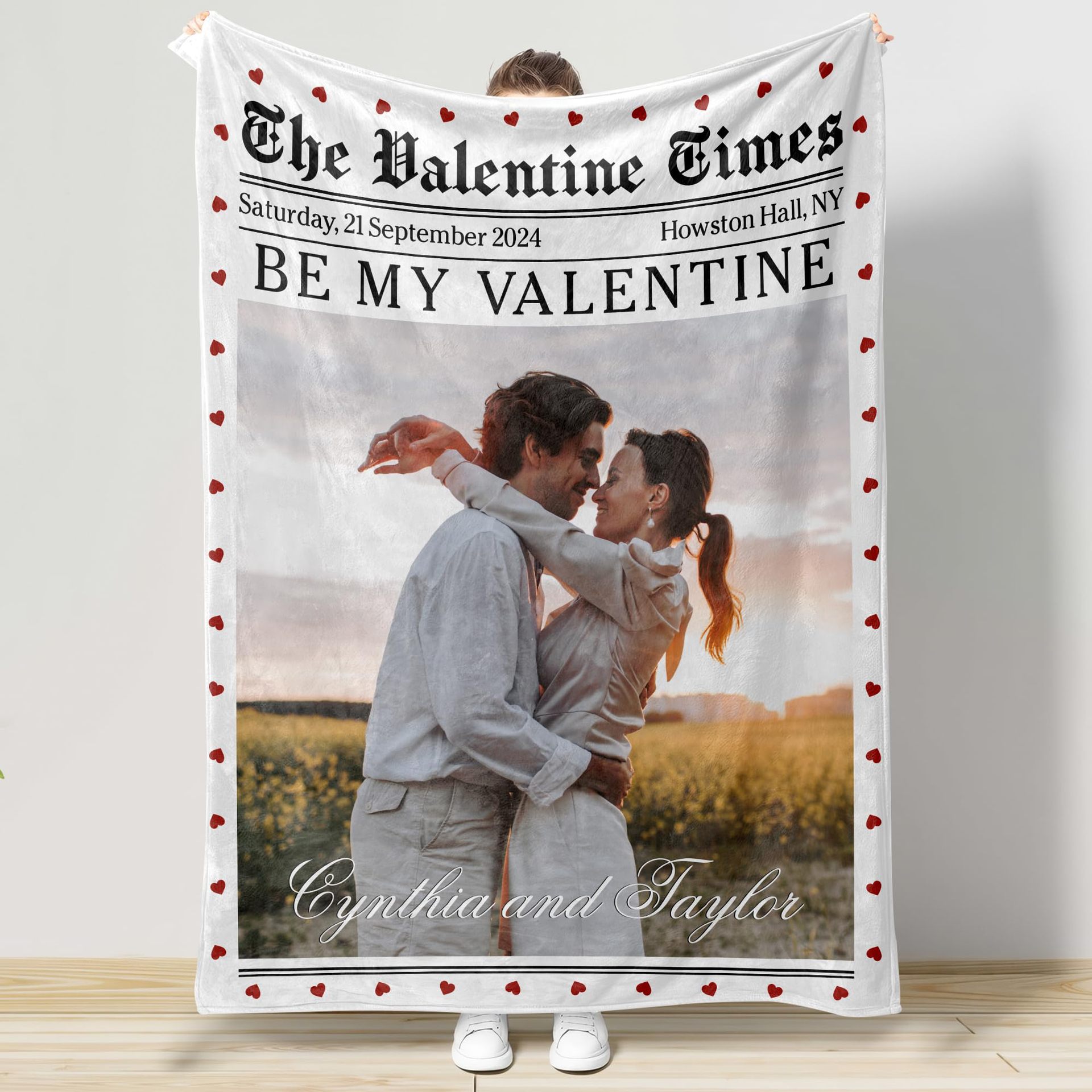 Flannel DIY Personalized Blanket With Photos And Text