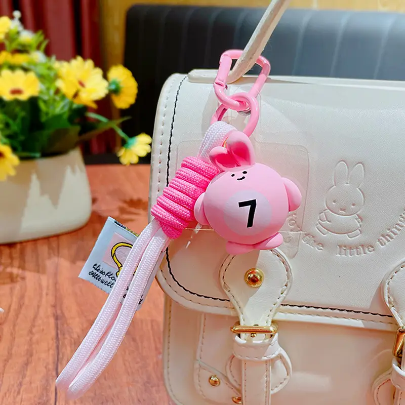 Cartoon Snooker Billiard Keychain Handbag Pendant