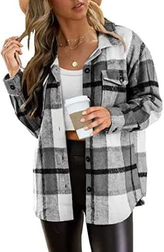 Women's Casual Button Long Sleeve Tops Shirt With Pocket Grey - Shop at LoveMi
