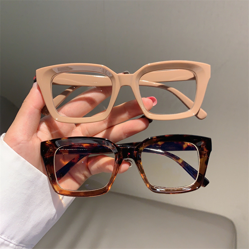 European And American Square Frame Street Photography Slimming High-value Korean Version Trendy Flat Glasses