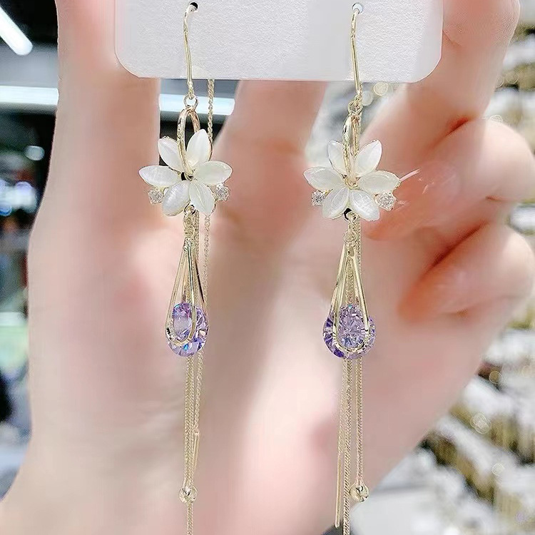 White Hanging Earrings