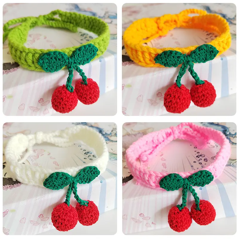 Cat Collar Knitted Handmade Pet Wool Silent