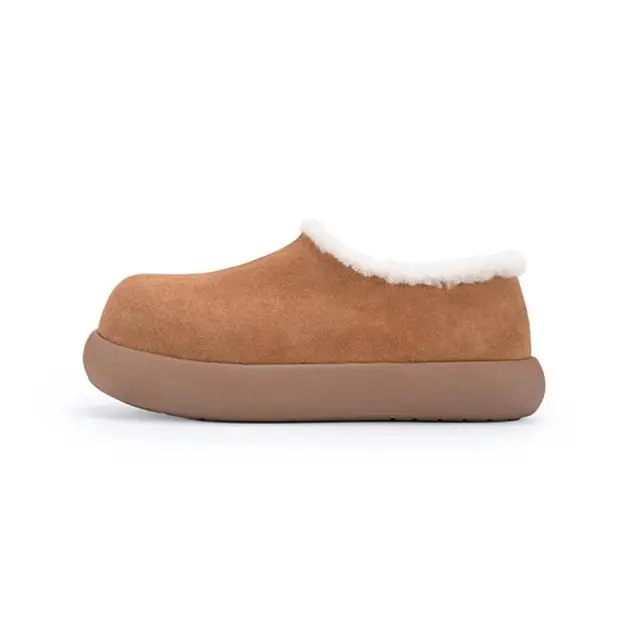 Thick soled Small Potato Casual Shoes Slip on Lazy Shoes Fleece lined Warm Cotton Shoes Chestnut Color 39 Bag And Styl - Shop at LoveMi