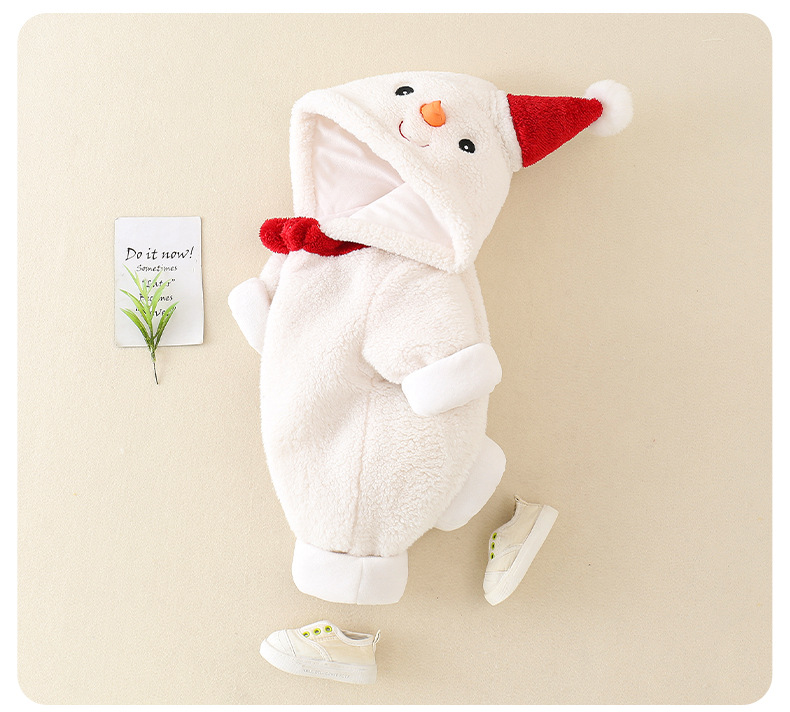 Baby Men And Women Fleece-lined Warm Jumpsuit - Image 5