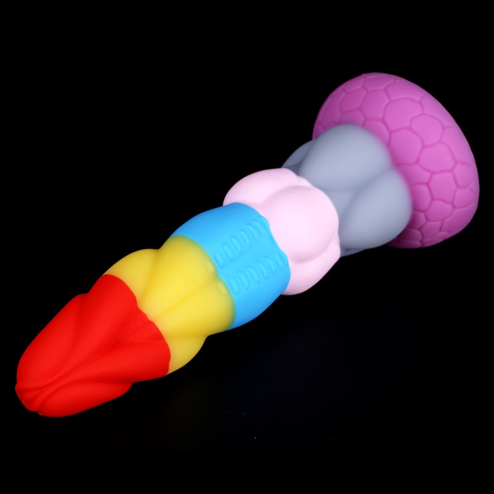 Rainbow Prisoner Dragon Liquid Silicone Eggless Penile 5