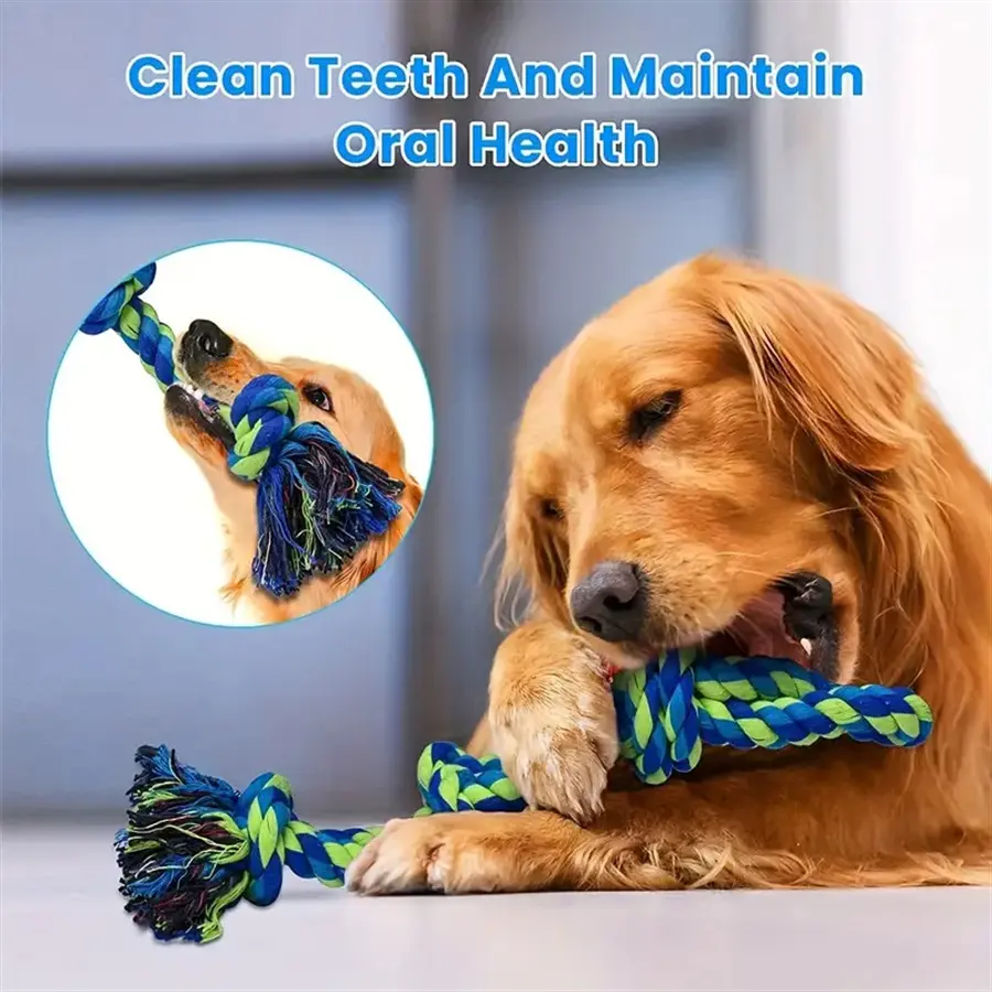 Heavy-Duty Rope Knot Dog Toys for Large Breeds Dental