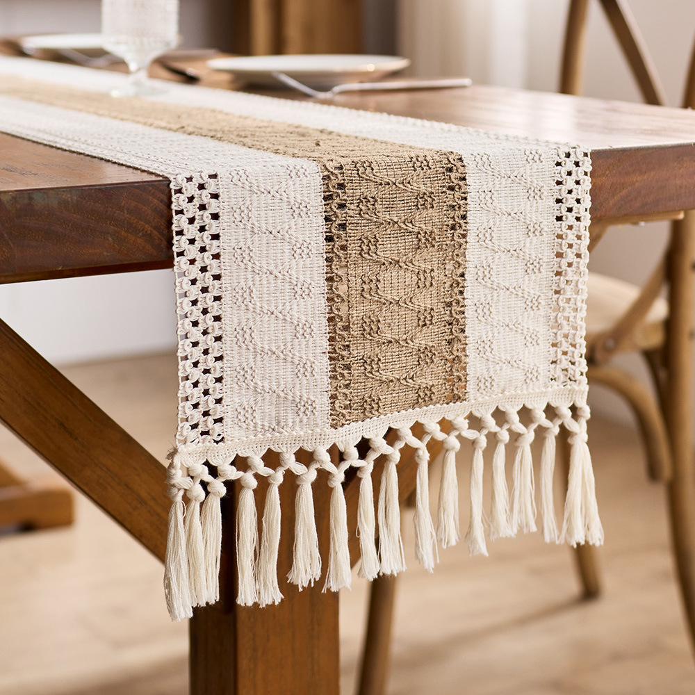 Home Leisure Linen Table Runner (Light Enjoy Brown-30x50)