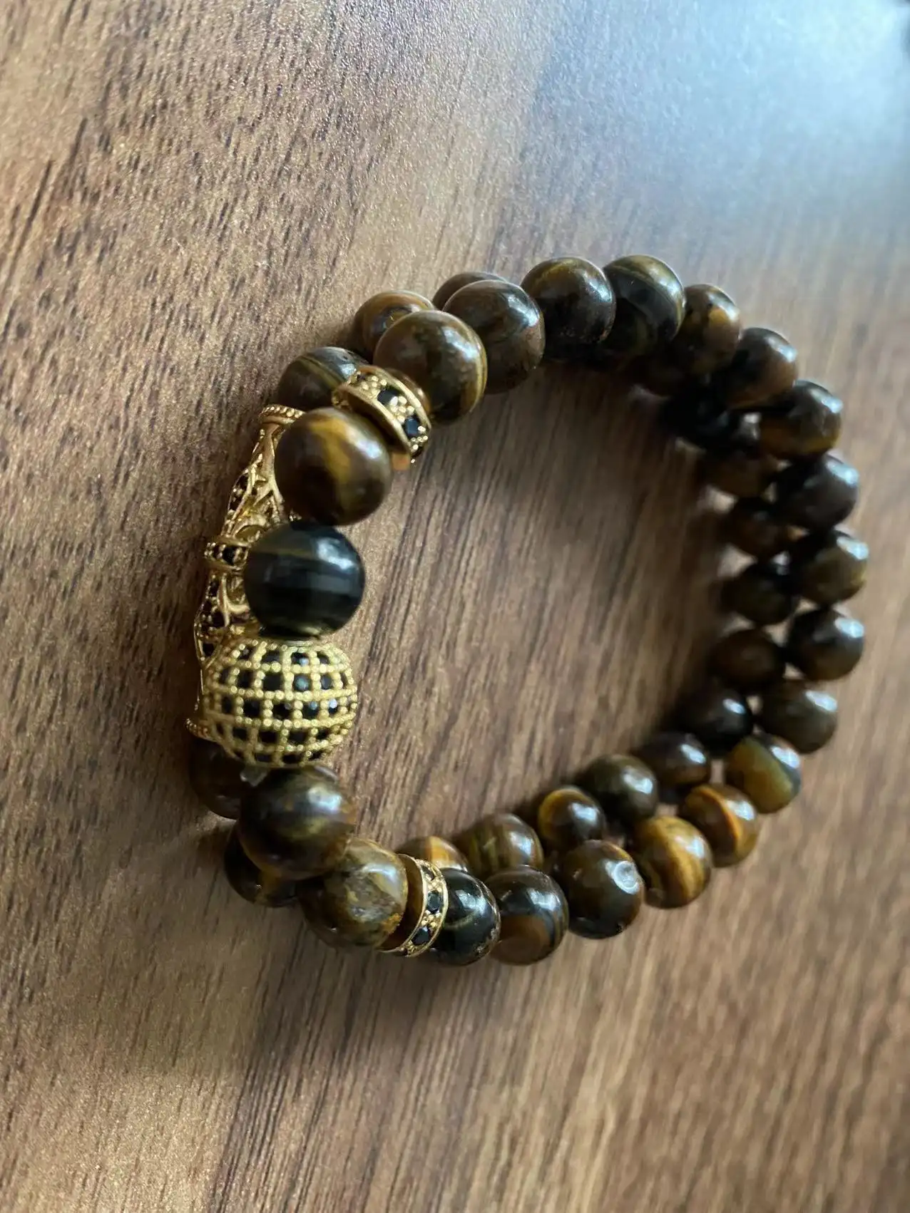 Micro-inlaid Copper Natural Tiger-eye Bracelet