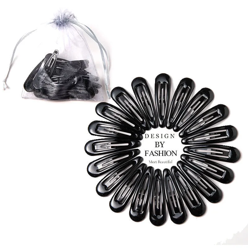 Children's Cute Candy-coloured Barrettes - Black 20 Pieces